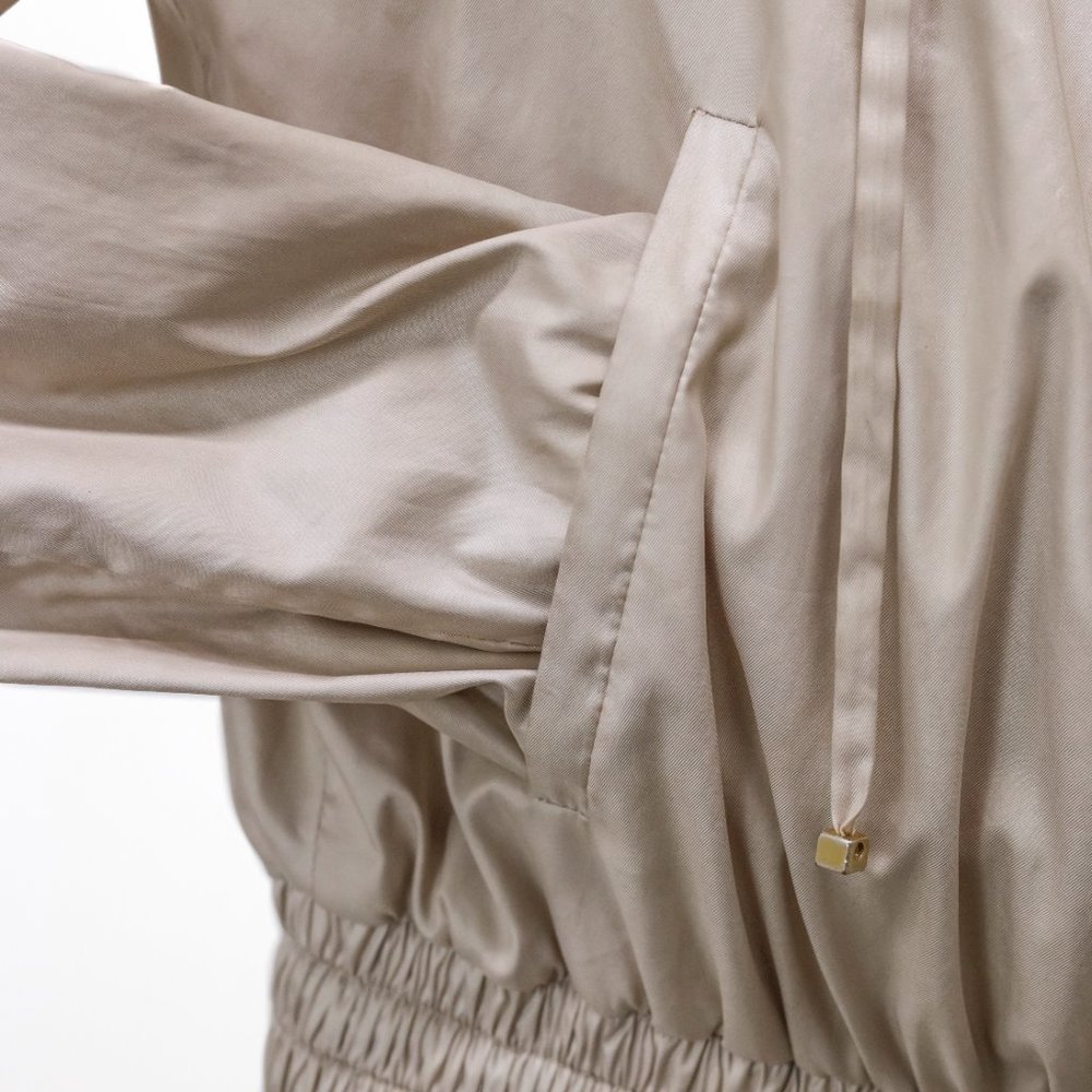 Moncler Champagne Gold Drawstring Ruffle Jacket - Picture 7 of 14